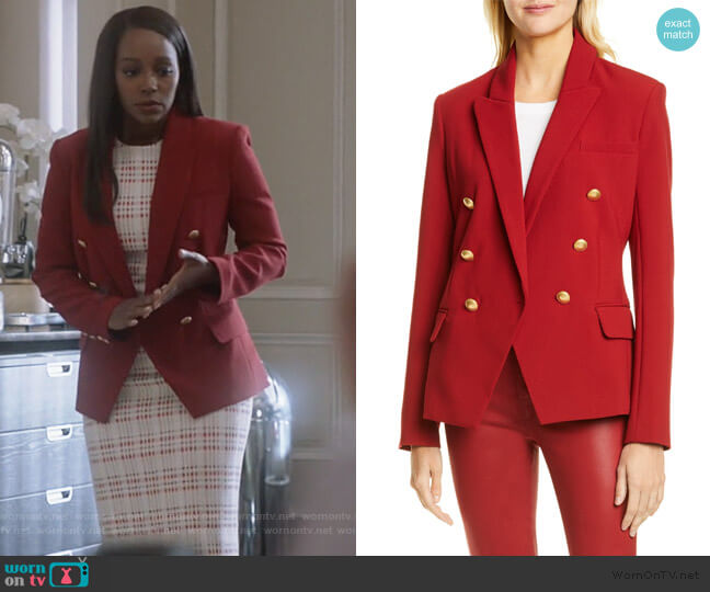 WornOnTV: Michaela’s check midi dress and red blazer on How to Get Away ...