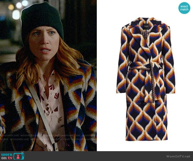 Le Superbe Amanbaugh Wrap Coat worn by Julia Bechley (Brittany Snow) on Almost Family