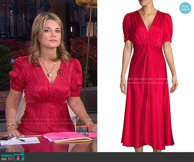 Lea Floral Silk Jacquard A-Line Dress by Saloni worn by Savannah Guthrie  on Today