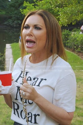 LeeAnne's Hear Me Roar tee on The Real Housewives of Dallas