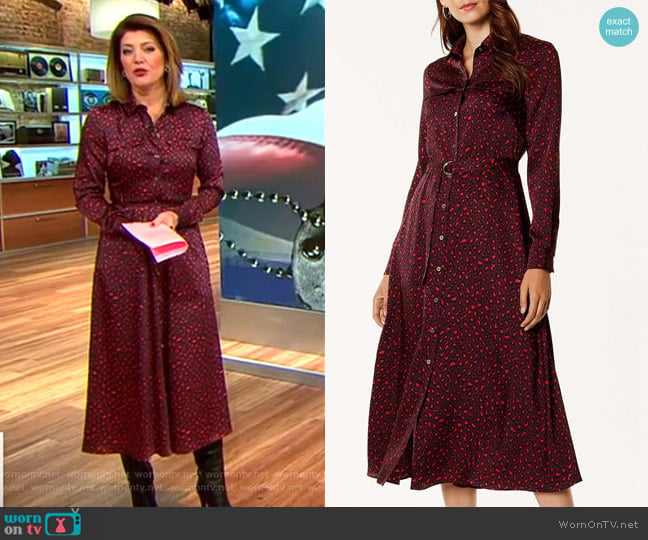 Leopard Print Maxi Dress by Karen Millen worn by Norah O'Donnell on CBS Mornings