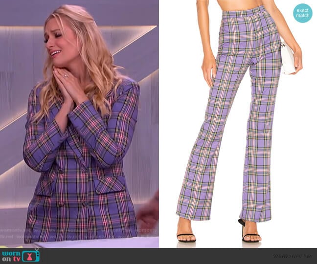 Serrano Pants by Majorelle worn by Beth Behrs on The Kelly Clarkson Show worn by Kelly Clarkson on The Kelly Clarkson Show