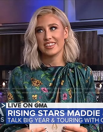 Maddie Marlow’s green floral top on Good Morning America