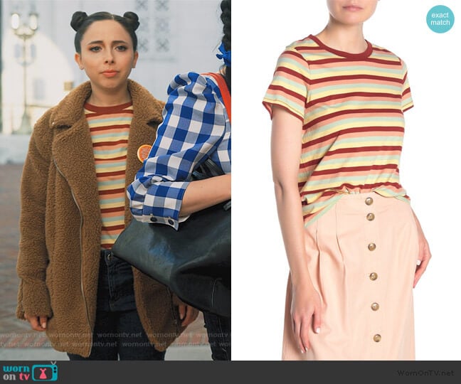 Northside Vintage Broadway Stripe T-Shirt by Madewell worn by Izzy Levine (Esther Povitsky) on Dollface