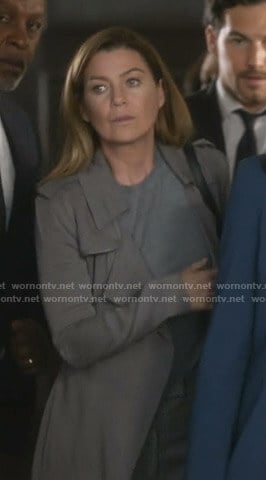 Meredith's grey trench coat on Greys Anatomy