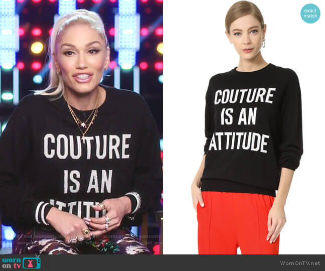 WornOnTV: Gwen Stefani’s Couture Is An Attitude sweater on The Voice ...