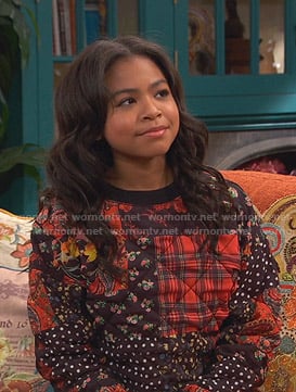 Nia's patchwork sweatshirt on Ravens Home