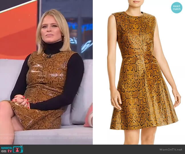 Mercy Snake-Embossed Leather Dress by Notes du Nord worn by Sara Haines on Good Morning America