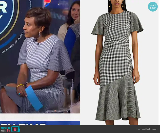 Victoria Houndstooth Sheath Dress by Prabal Gurung worn by Robin Roberts on Good Morning America