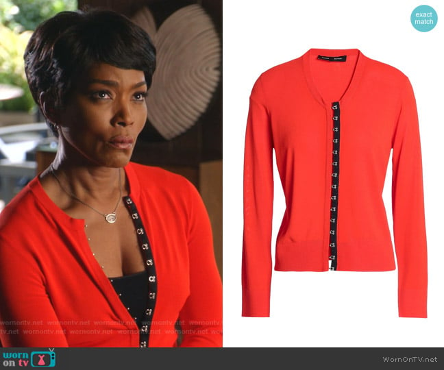 Satin-Trimmed Knitted Cardigan by Proenza Schouler worn by Athena Grant (Angela Bassett) on 9-1-1