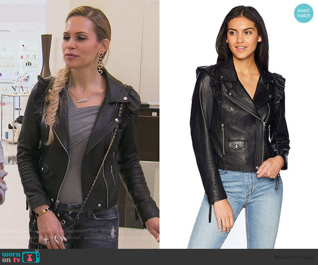 Annika Moto Jacket by Paige worn by Jackie Goldschneider on The Real Housewives of New Jersey