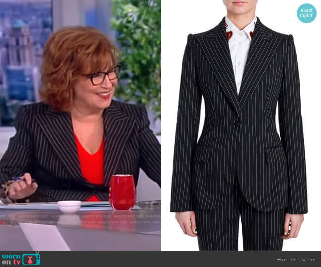 Pinstripe Wool Jacket by Dolce and Gabbana worn by Joy Behar on The View