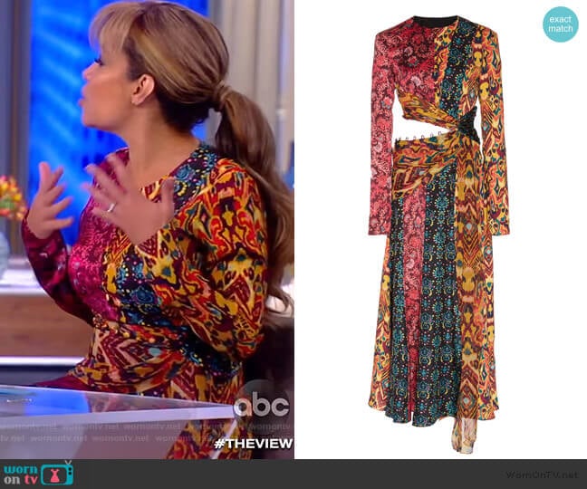 WornOnTV Sunny s mixed print midi dress on The View Sunny