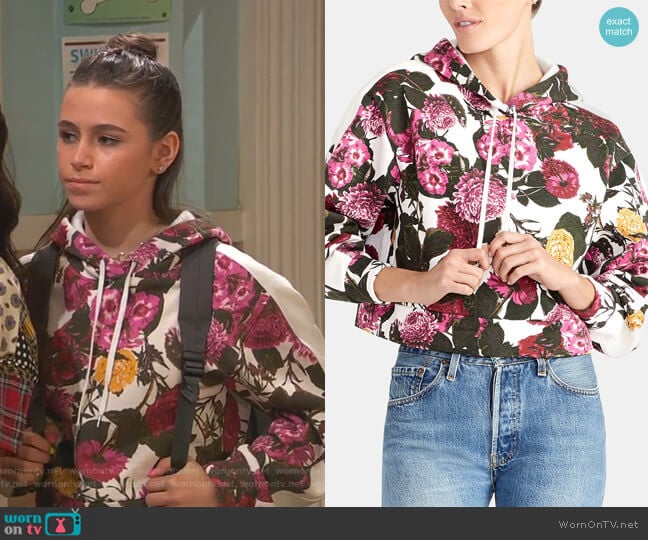 Ginger Printed Hoodie Sweatshirt by RACHEL Rachel Roy worn by Tess O'Malley (Sky Katz) on Ravens Home