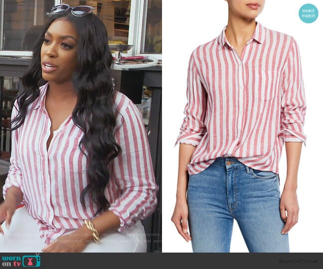 Charli Striped Button-Down Shirt by Rails worn by Porsha Williams on The Real Housewives of Atlanta