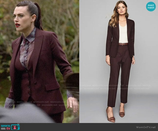 WornOnTV: Lena’s burgundy suit on Supergirl | Katie McGrath | Clothes ...