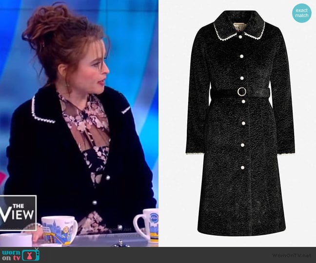 Pegasus faux-fur coat by Shrimps worn by Helena Bonham Carter