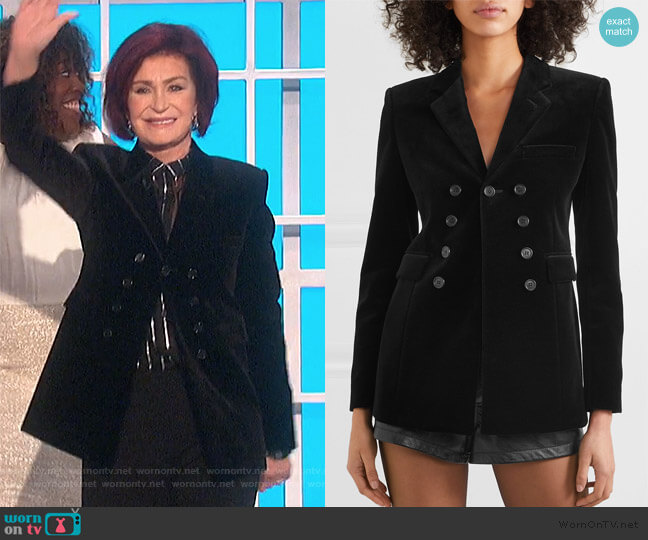 Cotton-velvet blazer by Saint Laurent worn by Sharon Osbourne on The Talk