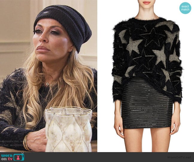 Star-Pattern Sweater by Saint Laurent worn by Dolores Catania on The Real Housewives of New Jersey