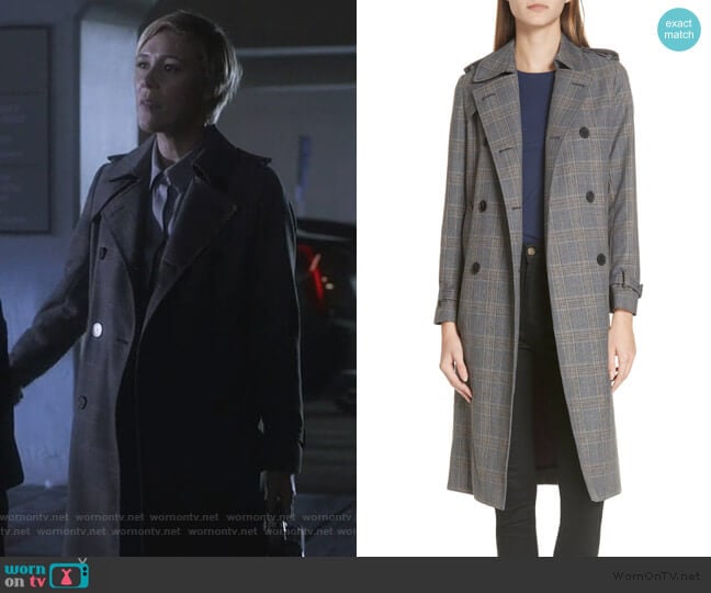 Long Plaid Coat by Sandro worn by Bonnie Winterbottom (Liza Weil) on How to Get Away with Murder