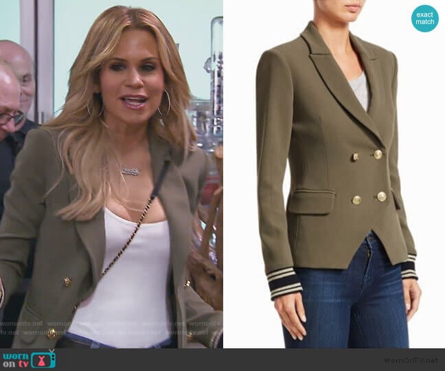 Scripted double hot sale breasted blazer