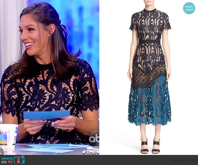 WornOnTV: Abby’s navy floral lace dress on The View | Abby Huntsman ...