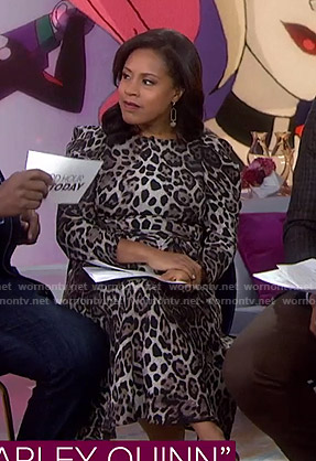 Sheinelle’s leopard print puff sleeve dress on Today