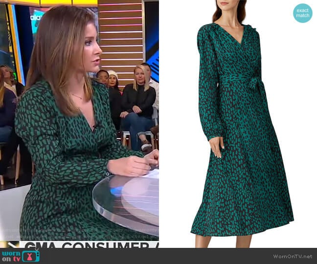 Animal Printed Wrap Dress by Slate & Willow worn by Rebecca Jarvis on Good Morning America