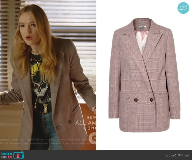 Suiting Blazer by Ganni worn by Kirby Anders (Maddison Brown) on Dynasty