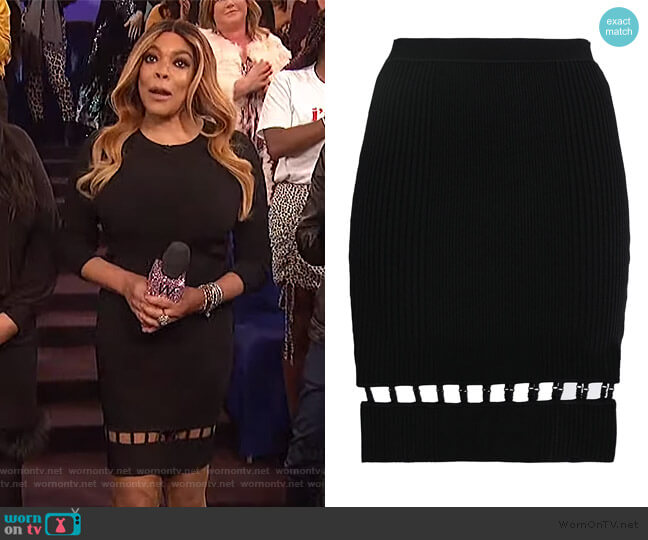 Cutout ribbed-knit mini skirt by T by Alexander Wang worn by Wendy Williams  on The Wendy Williams Show