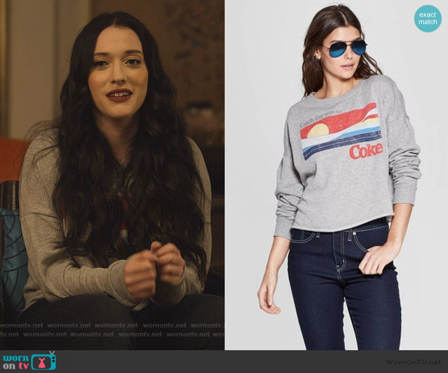 Coca-Cola Catch The Wave Sweatshirt by Coca-Cola at Target worn by Jules Wiley (Kat Dennings) on Dollface