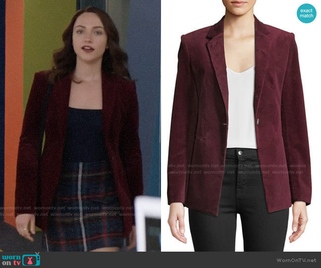 Theory Power One-Button Modern Corduroy Jacket worn by Cara Bloom (Violett Beane) on God Friended Me