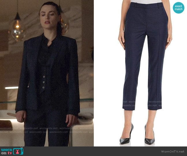 Theory Striped Wool Cropped Pants worn by Lena Luthor (Katie McGrath) on Supergirl