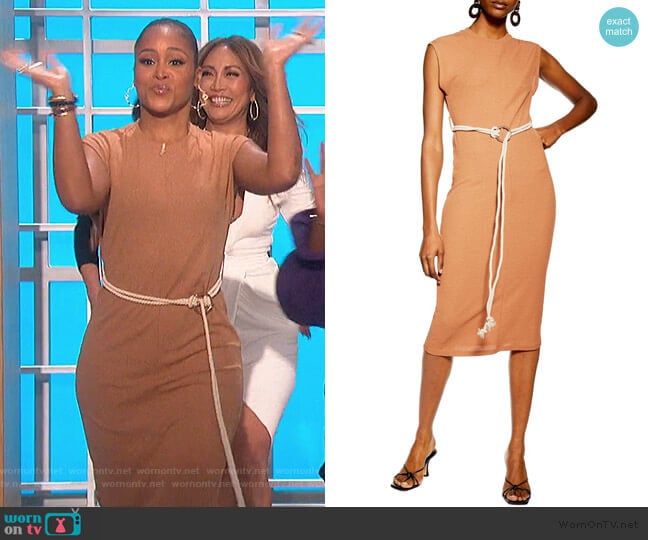 Rope Belt Midi Dress by Topshop worn by Eve  on The Talk