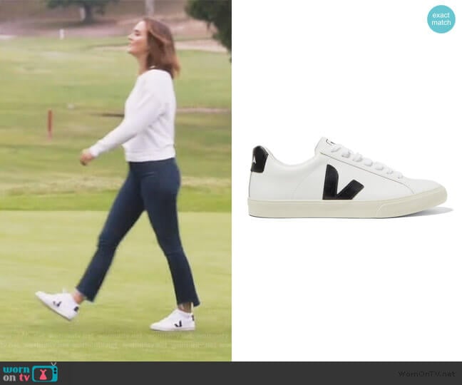 NET SUSTAIN Esplar rubber-trimmed leather sneakers by Veja worn by Angie (Leighton Meester) on Single Parents