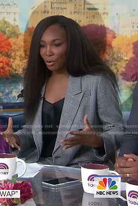 Venus Williams's grey houndstooth plaid suit on Today