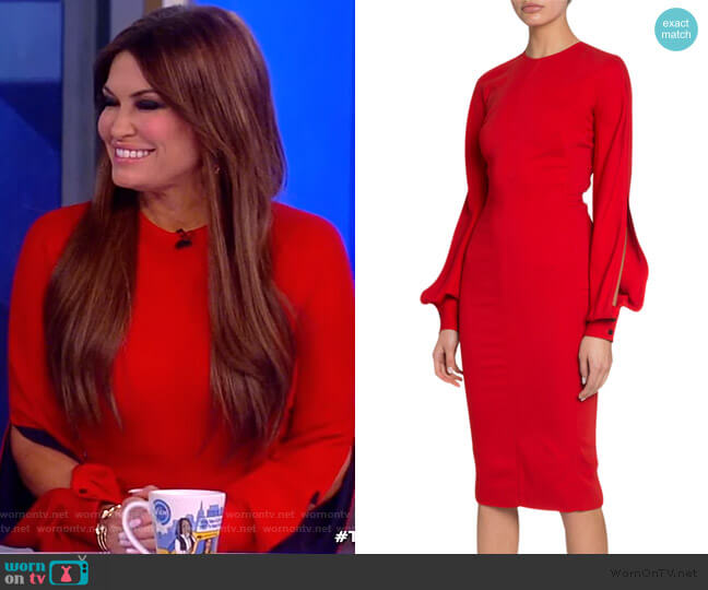 Triple-Georgette Slashed-Sleeve Dress by Victoria Beckham worn by Kim Guilfoyle on The View