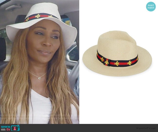 Bee Preppy Panama Hat by Vince Camuto worn by Cynthia Bailey on The Real Housewives of Atlanta