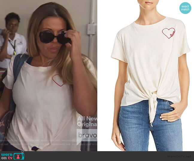 Heart Tie-Front Tee by Vintage Havana worn by Dolores Catania  on The Real Housewives of New Jersey