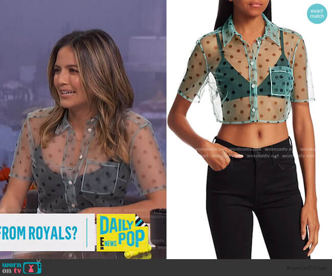 Violet Sheer Top by Staud worn by Erin Lim  on E! News