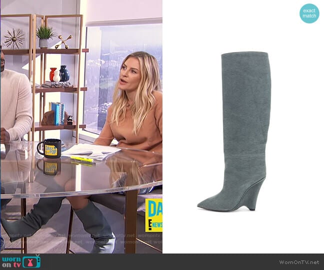 Season 8 Wedge Knee High Boots by Yeezy worn by Morgan Stewart on E! News