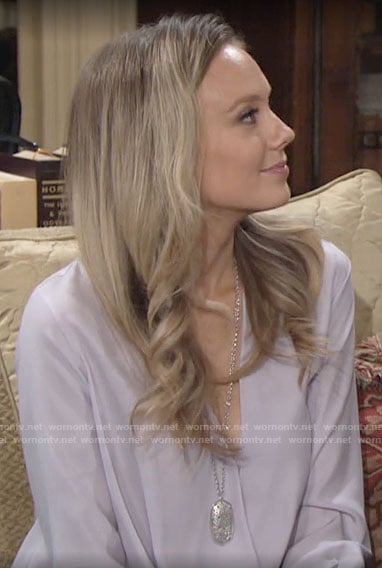 Abby's lilac blouse on The Young and the Restless