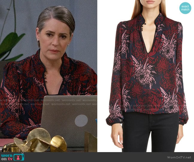 ALC Beatrix Blouse worn by Veronica on Mom