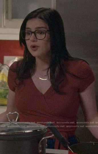 Alex’s ribbed wrap top on Modern Family