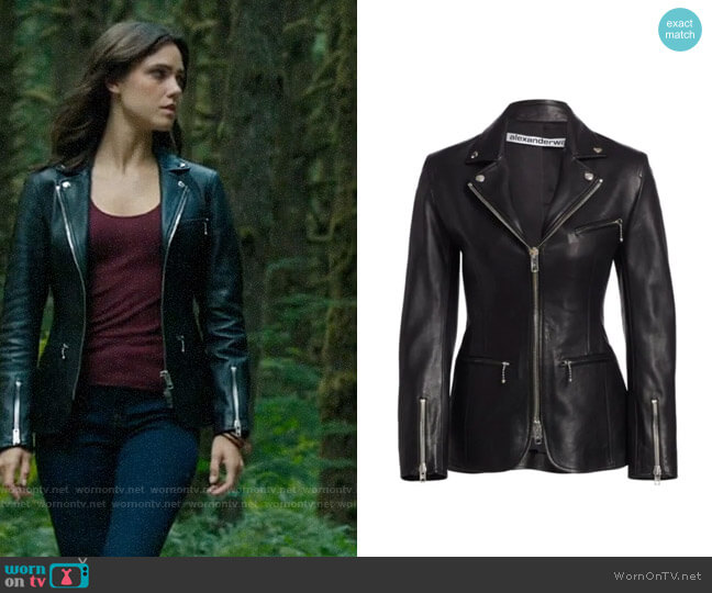 Alexander Wang Leather Moto Zip Jacket worn by Abigail on Charmed worn by Abigael Jameson-Caine (Poppy Drayton) on Charmed