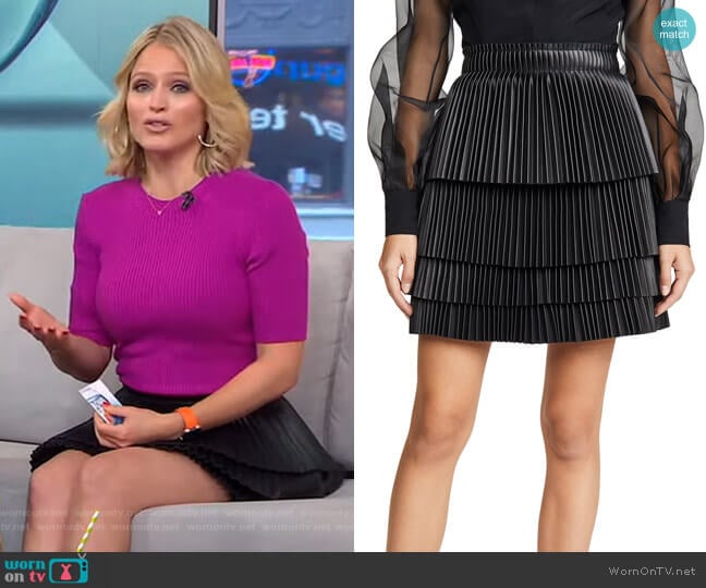 Briana Vegan Leather Skirt by Alexis worn by Sara Haines on Good Morning America