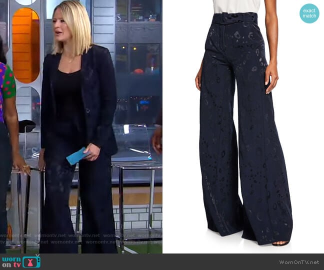 Donira Bengal High-Waist Pants by Alexis worn by Sara Haines on Good Morning America