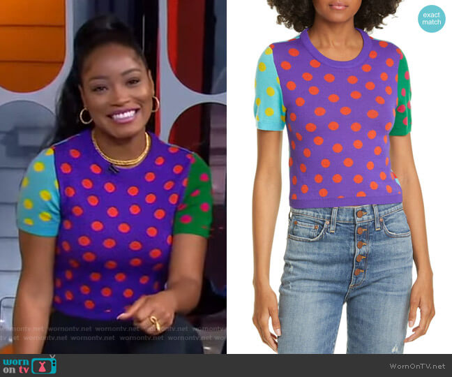 Ciara Reversible Sweater by Alice + Olivia worn by Keke Palmer on Good Morning America