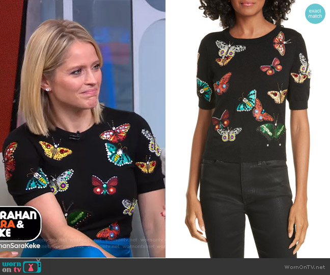 Ciara Sweater by Alice + Olivia worn by Sara Haines  on Good Morning America