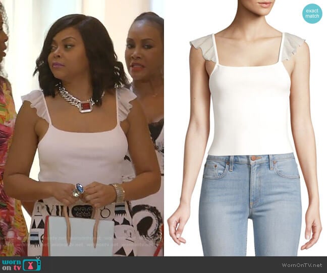 Marg Ruffle-Strap Crop Top by Alice + Olivia worn by Cookie Lyon (Taraji P. Henson) on Empire